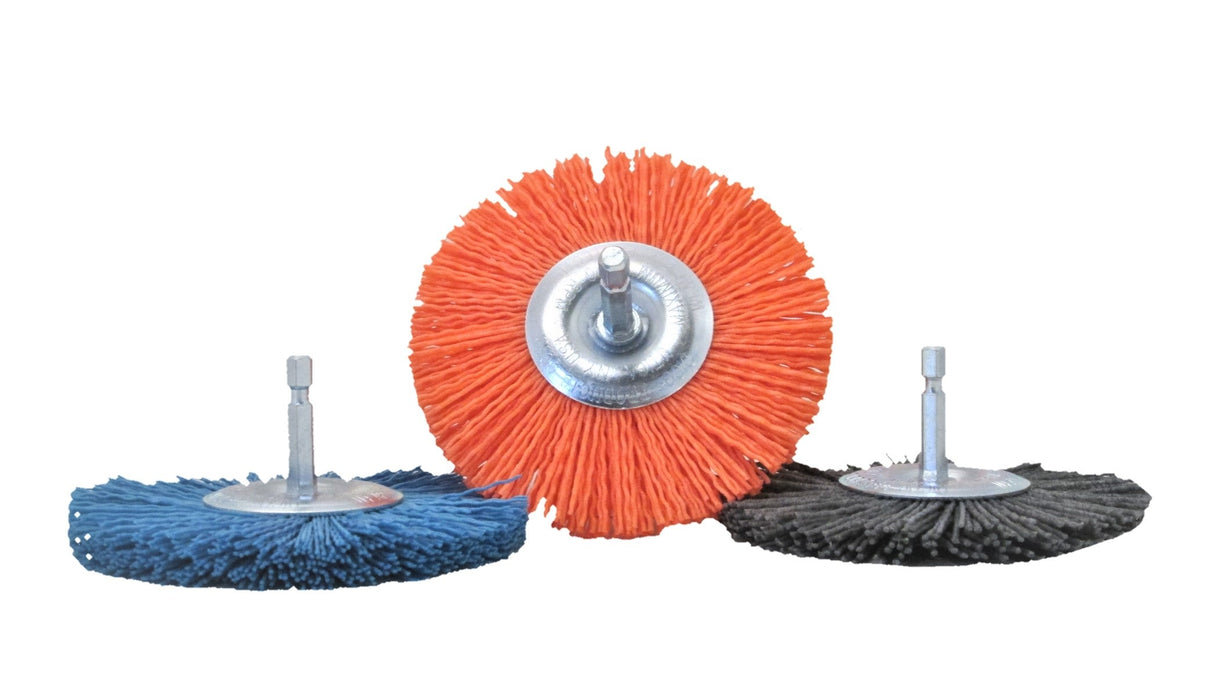 3" & 4" Nyalox Wheel Brushes (Mandrel Mounted)
