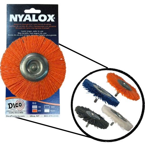 3" & 4" Nyalox Wheel Brushes (Mandrel Mounted)