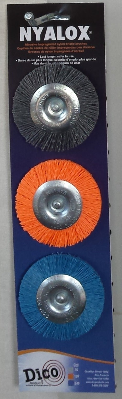 3" & 4" Nyalox Wheel Brushes (Mandrel Mounted)