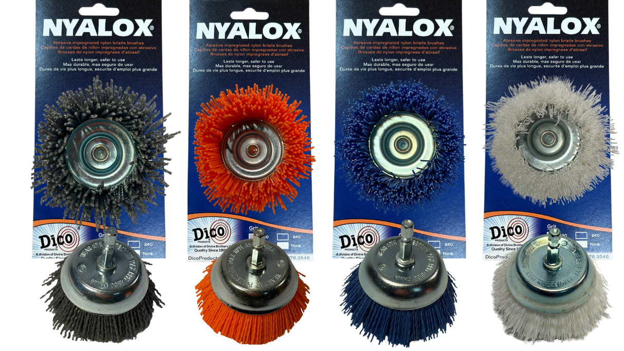 2 1/2" Nyalox Cup Brushes (Mandrel Mounted)