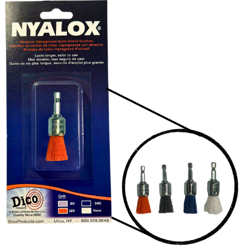 3/4" Nyalox End Brushes (Mandrel Mounted)