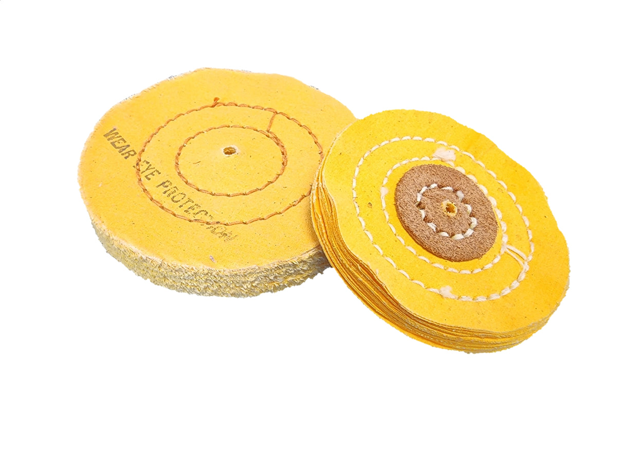 Yellow Cushion Sewn - Medium/Firm Buffing Wheels