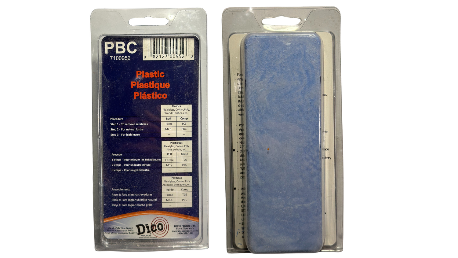 Blue Plastic/Acrylic (PBC) Buffing Compound