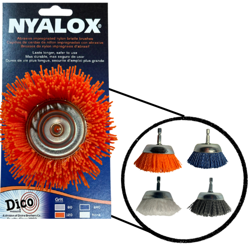 2 1/2" Nyalox Cup Brushes (Mandrel Mounted)
